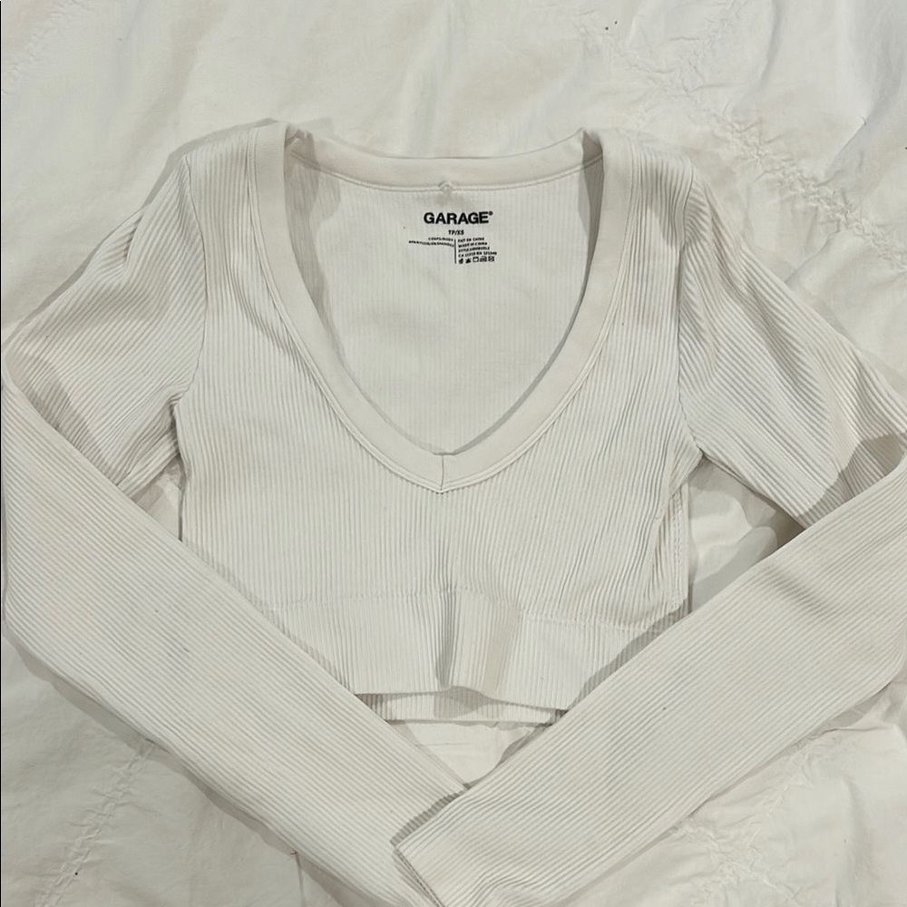 Garage White Long Sleeve Top